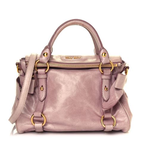 MIU MIU Vitello Lux Mini Bow Bag Mughetto 